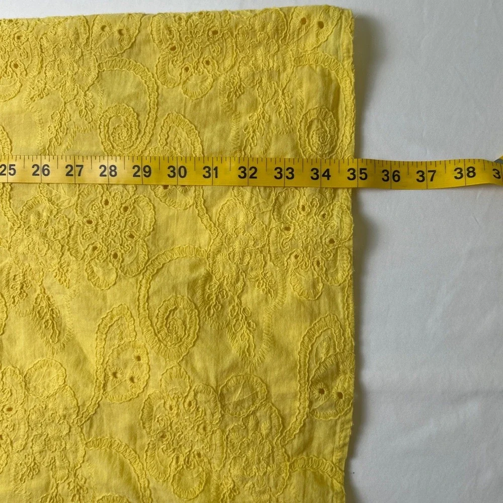 Nanette Lepore Womens Eyelet Ruffle Neck Sleeveless Shift Dress Size 2 Yellow - Picture 7 of 11